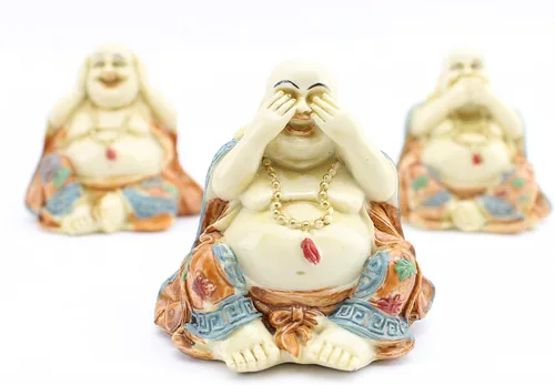 Miniatura 2 de We pay your sales tax 3 figuras de monjes de Buda Feng Shui, estatuas para decoración del hogar, regalo de cumpleaños, regalo de inauguración