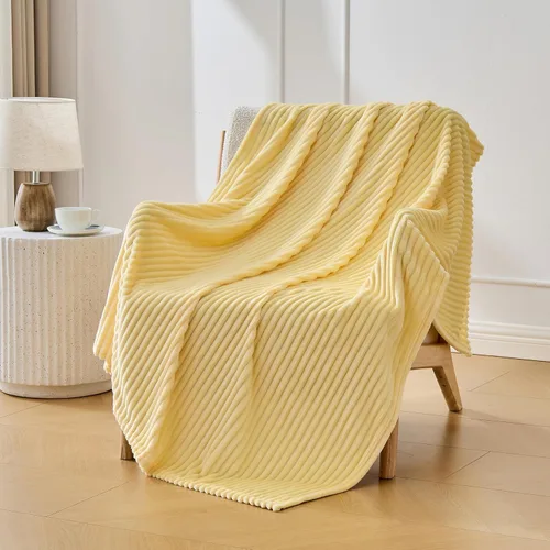 Miniatura 26 de Bnuitland - Manta de franela marrón con funda de almacenamiento, 300 GSM, manta de sofá súper suave con patrón de rayas de forro polar para bebés