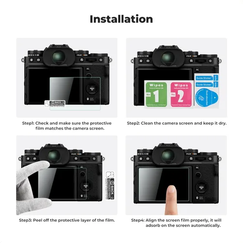 Miniatura 6 de K&F CONCEPT Paquete de 3 protectores de pantalla para cámara compatibles con Fujifilm X-T5, Fuji XT5, 0.012 in de dureza 9H, cubierta de vidrio
