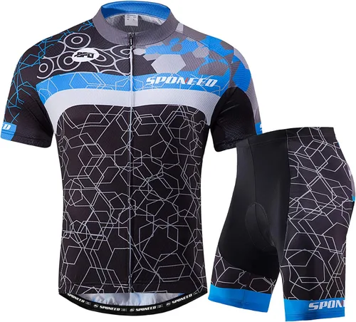 Miniatura 23 de sponeed Conjunto de traje de ciclismo para hombre, camiseta de ciclismo de carretera, pantalones cortos de ciclismo de trianthlon