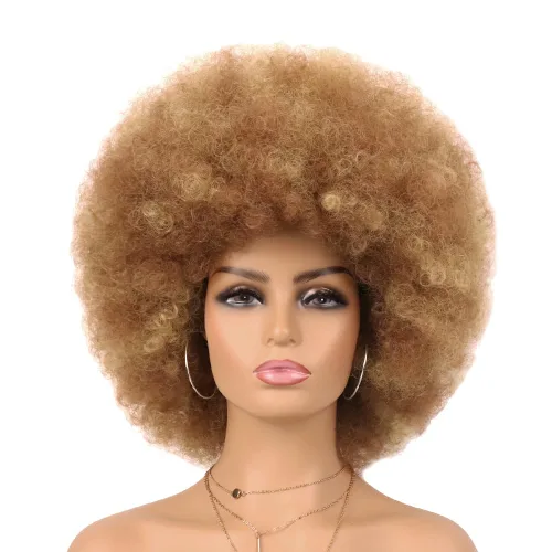Miniatura 7 de G&T Wig Pelucas rizadas afro de los años 70 para mujeres negras, sin pegamento y suaves pelucas afro negras grandes, con volumen y suaves de aspecto