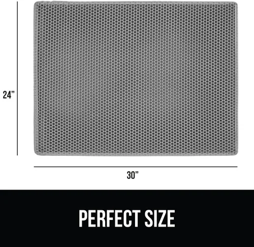 Miniatura 7 de GORILLA GRIP Tapete para caja de arena para gatos con diseño de panal de abeja, tapete de basura de dos capas, suave para las patas, suministros