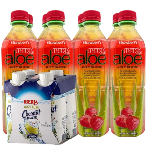 Miniatura 9 de Iberia Agua de coco 100% natural de 11.1 onzas (paquete de 4) + bebida de jugo de aloe vera Iberia Mango, 9.5 onzas líquidas (paquete de 6)