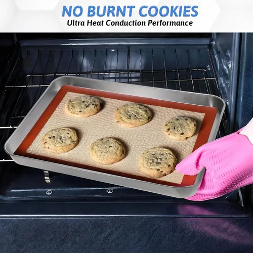Miniatura 7 de 2 piezas de bandejas para horno tostador para hornear, hojas de hornear de 9x11, hoja para galletas de acero inoxidable, bandejas pequeñas
