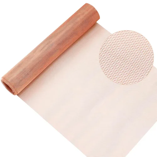 Therwen Pantalla de malla de cobre de 48 pulgadas x 10 pies, 99.9% cobre puro 40 rollo de malla para conexión a tierra, pantalla de filtro denso,