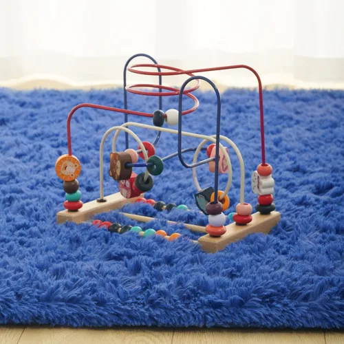 Miniatura 6 de Foxmas - Alfombra para centro de habitación, esponjosa y ultrasuave, para dormitorio, habitación de los niños, habitación del bebé, afelpada, Azul