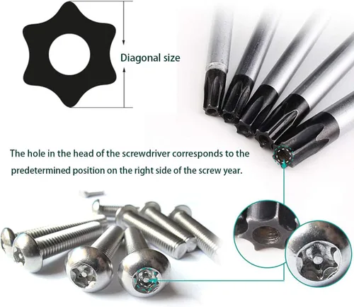Miniatura 2 de Juego de destornilladores Torx T6 T8 T9 T10 destornillador estrella adecuado para reparación de teléfonos móviles/Mac/computadora