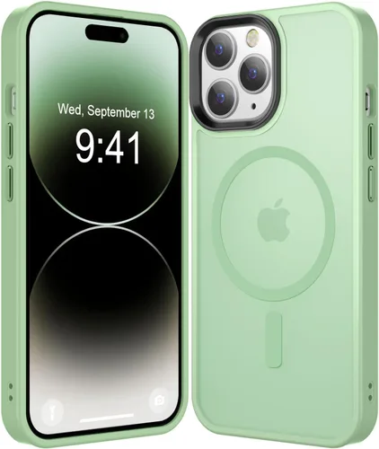 Miniatura 8 de Fuerte magnético para iPhone 11, compatible con Magsafe, [resistente a caídas de 13 pies] Funda trasera translúcida mate con sensación de piel