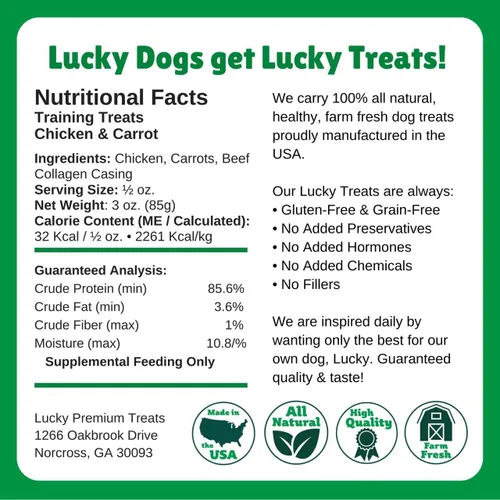 Miniatura 6 de Lucky Premium - Golosinas de entrenamiento de zanahoria de pollo y zanahoria, golosinas pequeñas y crujientes para recompensas de entrenamiento