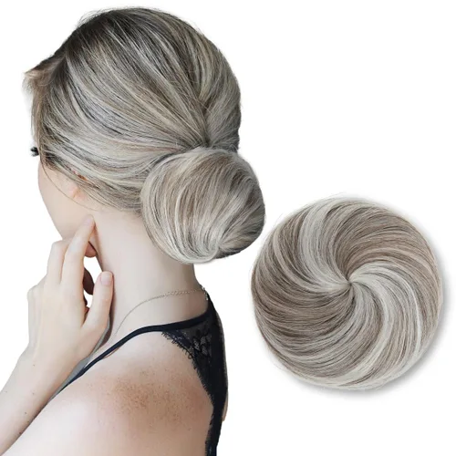 Miniatura 23 de Moño de bailarina, pieza sintética para recoger el cabello, moño de extensión de cabello Q3 de Sarla Negro azabache