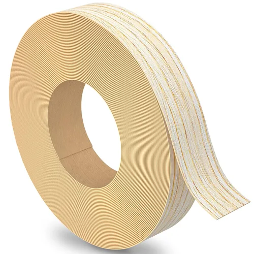 Miniatura 8 de Bandas de Borde de Abedul, rollo de 1 1/2 pulgadas x 10 pies de Bandas de Borde de Chapa - Pre-encoladas Flexibles, Cinta de Madera Real