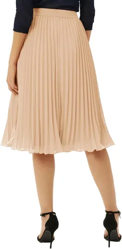 Miniatura 9 de GRACE KARIN - Falda plisada de gasa para mujer, con cintura alta y elástica, vuelo, corte acampanado y longitud por debajo de la rodilla