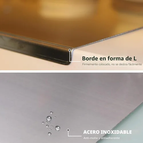Miniatura 5 de Tabla de cortar para cocina, tabla de cortar de acero inoxidable de grado alimenticio con reborde, tabla de cortar de metal para carne, frutas