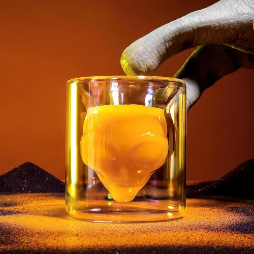 Miniatura 6 de Dragon Glassware Vasos de bebida Alien – Juego de 2 vasos de 7 onzas con diseño único de doble pared gris inspirado en alienígenas de Área 51