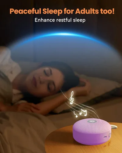 Miniatura 7 de Dreamegg Calmante de Sueño para Bebé - Máquina Portátil de Ruido Blanco Máquina de Sonido para Bebé, Cuenta con Batería Potente, 21 Sonidos Púrpura