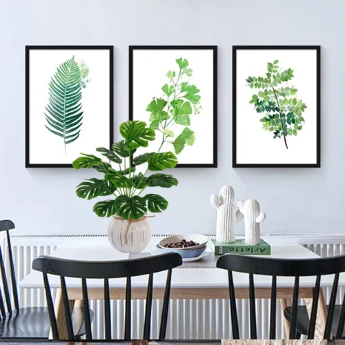 Miniatura 3 de Plantas artificiales de Monstera, hojas de tortuga tropical falsas, arbustos de vegetación decorativa, planta falsa, hojas de palmera sintéticas