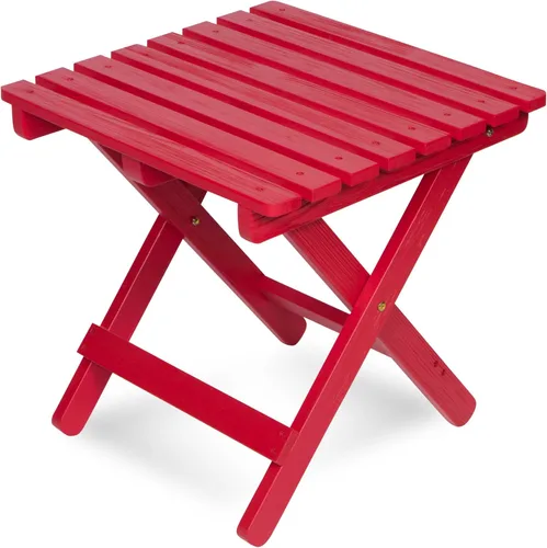 Miniatura 8 de Shine Company - Mesa auxiliar cuadrada plegable de madera maciza, mesa de patio pequeña Adirondack para exteriores, natural