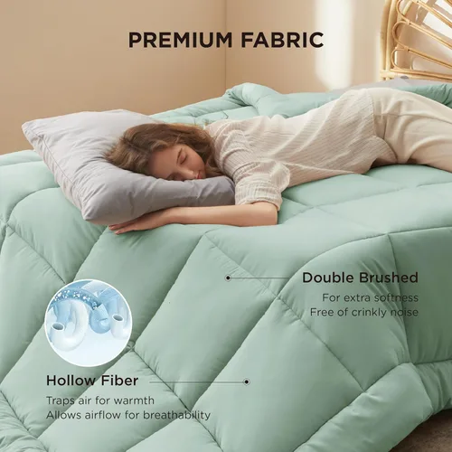 Miniatura 119 de Bedsure Relleno de edredón – Edredones acolchados tamaño King, edredón para todas las estaciones, ropa de cama alternativa de plumón suave, con 8