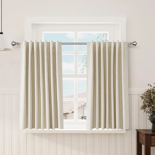Miniatura 60 de Cortinas de lino 100% opacas para dormitorio, 102 pulgadas de largo, con pestaña trasera, bolsillo para barra, paneles acústicos con aislamiento