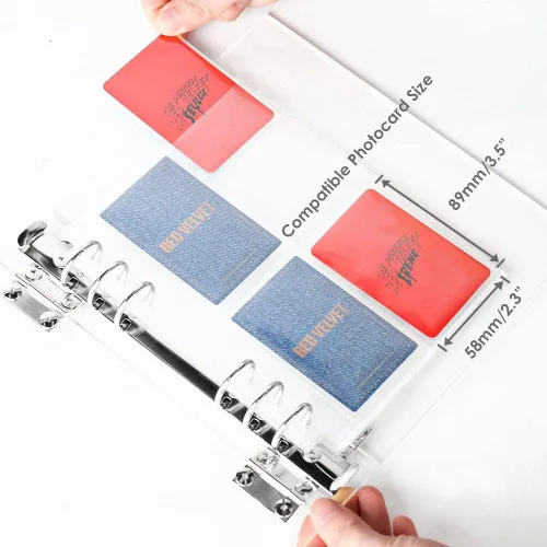 Miniatura 5 de 4 páginas de bolsillo, 120 bolsillos de una sola cara de 3.5 x 2.4 pulgadas, paquete de 30 fundas protectoras de hojas pesadas para carpetas A5