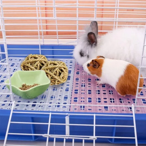 Miniatura 3 de Hamiledyi 10 bolas de hierba de conejo de 2.8 pulgadas, bolas grandes de conejillo de indias, juguete de enriquecimiento de actividad para conejo
