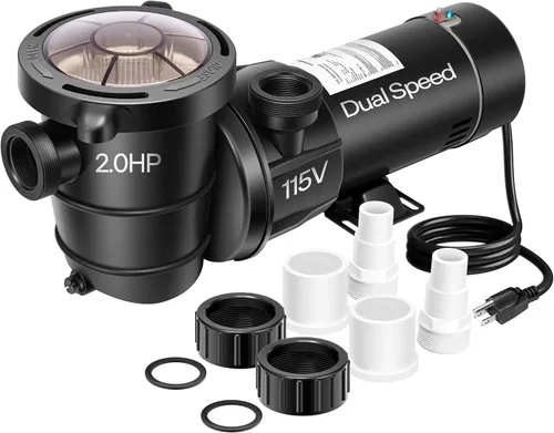 Miniatura 11 de VIVOHOME Bomba de piscina sobre el suelo de ahorro de energía de 1.0 HP 5280 GPH, 115 V con cesta de colador, certificado ETL y DOE