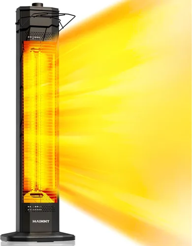 Calentadores de patio para uso al aire libre, Haimmy Calentador eléctrico de infrarrojos de 34 pulgadas de 1500 W para interiores y exteriores con 3