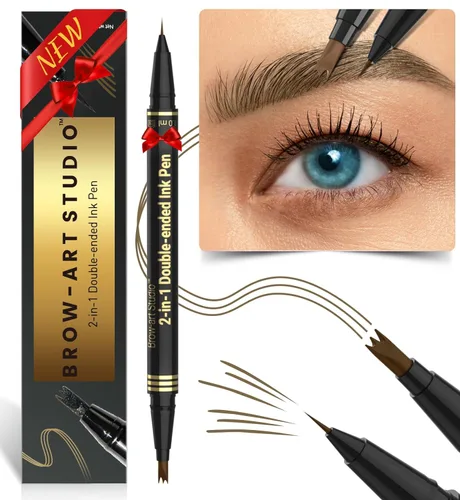 Miniatura 9 de iMethod Lápiz de microblading para cejas - Lápiz para cejas 2 en 1 de doble punta con aplicador de punta de micro-horquilla de 3 puntas y punta