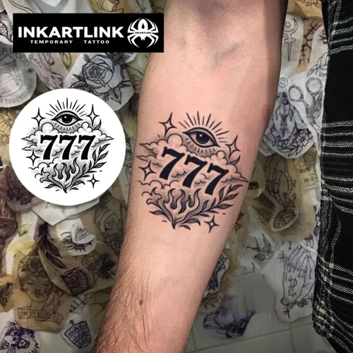 Miniatura 2 de INKARTLINK Tattoo Tech, 2 hojas de tatuaje semipermanente mediano, tatuajes temporales de diseño artístico para adultos, dura 1-2 semanas
