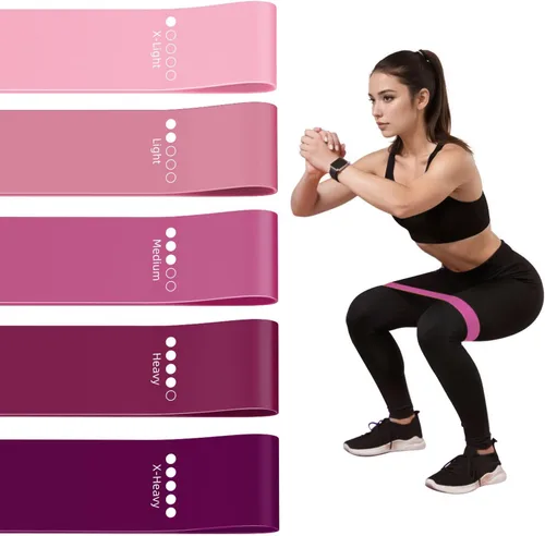 Miniatura 7 de Resistance Loop Exercise Bands for Home Fitness, Yoga Pilates, Stretching, Strength Training, and Physical Therapy - Elastic Bands Set Workout Bands