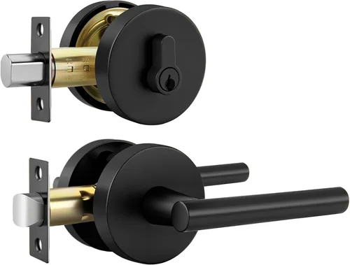 Miniatura 42 de Goldenwarm - Paquete de 1 picaporte negro inactivo de una sola cara, con tirador de puerta de extracción mate, resistente, para armario o despensa