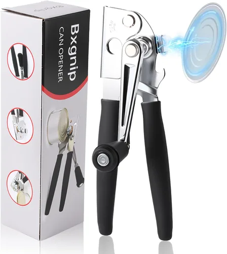 Miniatura 7 de Abrelatas Manual con Imán, Mango de Goma de Agarre Suave Cuchilla Afilada Borde Liso, Perilla sin Esfuerzo, Abrelatas Resistente con Abrebotellas