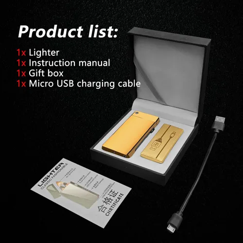 Miniatura 7 de BABOBIU Encendedor de plasma recargable, encendedor de arco, encendedores a prueba de viento, cuerpo de metal, pantalla de batería, botón de llama