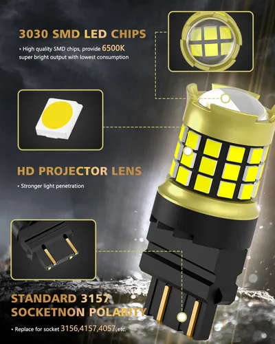 Miniatura 74 de 1156 Bombillas LED Ámbar Amarilla Luz de Señal de Giro 400% de Brillo 1141 1003 7506 Bombillas LED P21W Usadas para Luces Intermitentes Luz Trasera
