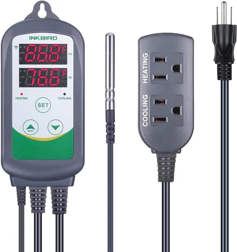 Inkbird Controlador de temperatura WiFi ITC308 Congelador de reptiles Termostato Digital Calefacción y Refrigeración Calentador Enfriador