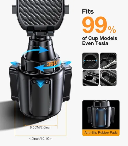 Miniatura 3 de Coolpow Soporte para Teléfono de Portavasos Soporte para Teléfono de Carro Soporte para Teléfono de Portavasos Montaje para Teléfono【Ultra Estable