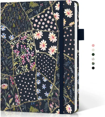 Miniatura 26 de Taja Cuaderno rayado para mujeres y hombres, diario de cuero de tapa dura para escribir, cuaderno de rayas universitarias A5 para trabajo y toma