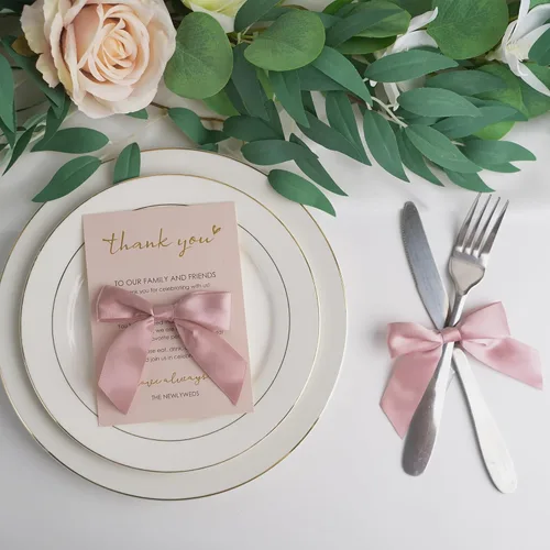 Miniatura 6 de AIMUDI Lazos de cinta con torsión para bolsas de golosinas de 3.5" Lazos de cinta de satén rosa claro para manualidades, lazos prefabricados