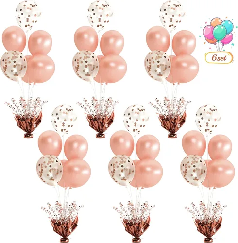 Miniatura 34 de 2 Juego de Globos de Mesa Negros con Spray de Aluminio para Centro de Mesa con Globos Negros y de Confeti, Kit de Soporte para Decoración de Mesa