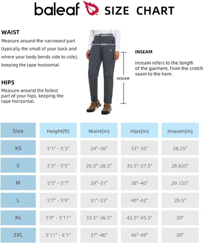 Miniatura 8 de BALEAF Women's Hiking Fleece-Lined Ski Pants Windproof Water-Resistant Outdoor Insulated Soft Shell