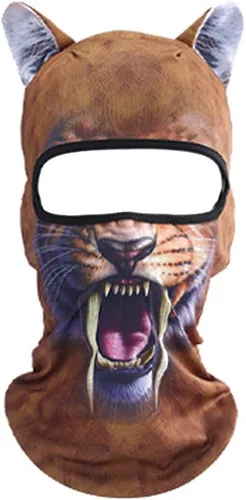 Young_Me - Máscara de pasamontañas unisex con diseño de animales en 3D, para ciclismo, motocicleta, esquí, snowboard, festivales de música de