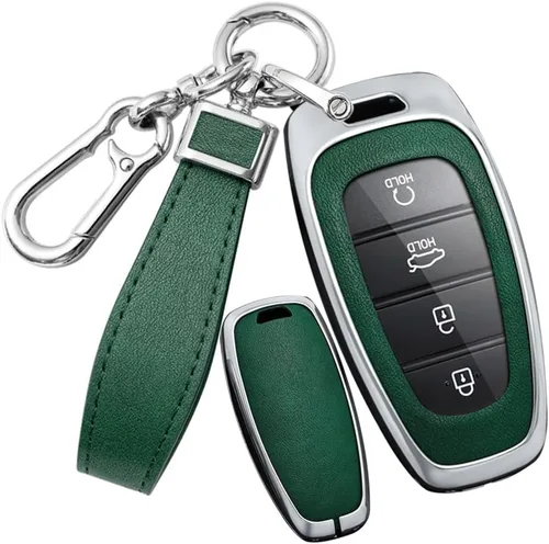Miniatura 12 de SANRILY Funda de piel sintética para llavero de 4/5/7/8 botones, apta para Hyundai Tucson 2024 Palisade Sonata 2023 2022 Santa fe sin llave con Negro