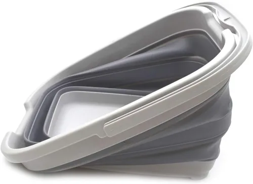 Miniatura 3 de SAMMART Cesta rectangular plegable y práctica/cubo (15L rectangular, gris oscuro (juego de 2))