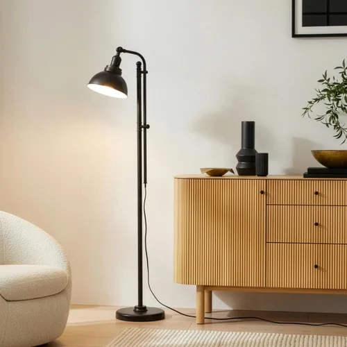 Miniatura 9 de Brightech Dylan - Lámpara de pie industrial para salas de estar y oficinas, luz LED brillante, encantadora lámpara de pie de granja, lectura