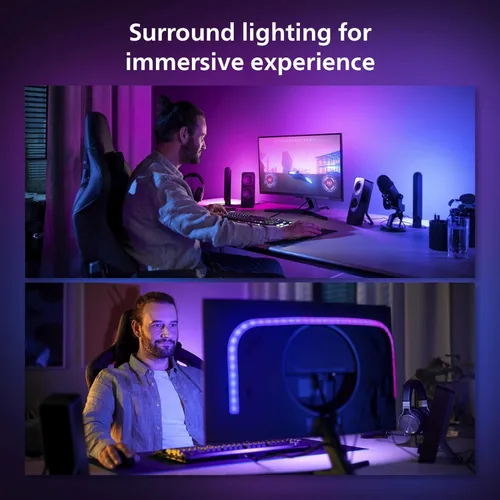 Miniatura 5 de Philips Hue Tira de luz LED de PC con degradado de ambiente blanco y de color para monitores de 24 a 27 pulgadas, requiere Hue Hub, compatible