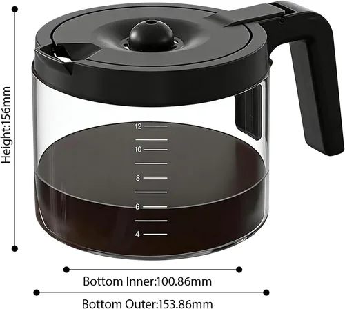 Miniatura 9 de 12 Cup Capacity Glass Coffee Container Replacement for Brewing Unit Second Gen K5600 Models Large Entry Design Compatible Coffee Container