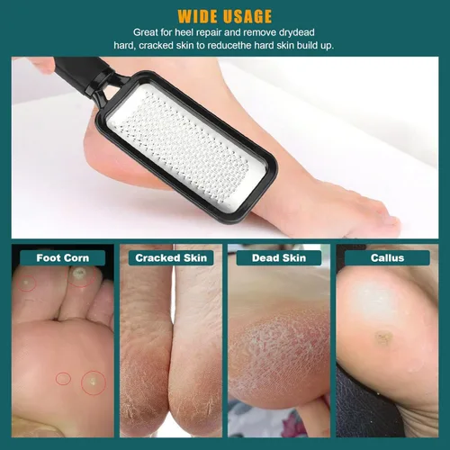 Miniatura 7 de Limas de pies para pedicura, removedor de callos de acero inoxidable para pies, raspador profesional para pies para callos de piel dura para tarifa