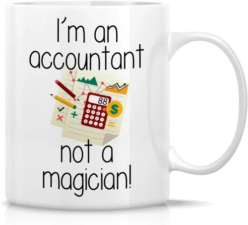 Retreez Taza divertida – I'm an Accountant Not a Magician! Tazas de café de cerámica de 11 onzas – Divertido, sarcasmo, sarcástico, motivacional,