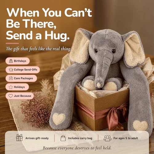 Miniatura 7 de Huggle Healers Animales de peluche con peso para adultos, adolescentes y niños, brazos de felpa de 36 pulgadas de largo para abrazos, peluche