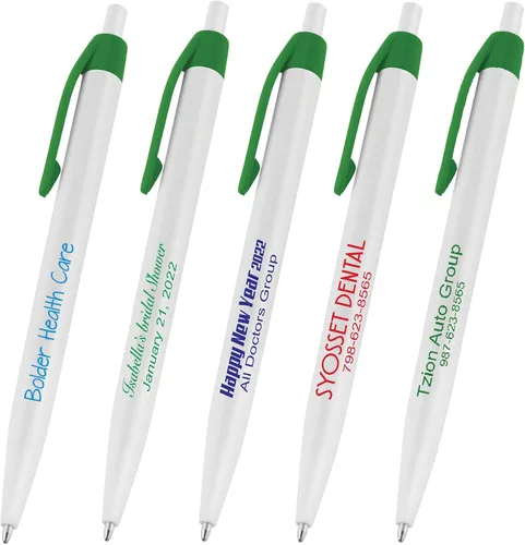 Miniatura 9 de (50 bolígrafos blancos) impresos en Estados Unidos, bolígrafo de tinta de escritura personalizado, impreso con tu logotipo y texto